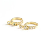 925 Silver Earring With Zircon Pendants Circle Heart Ear Ring