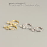 925 Silver Earring With Zircon Pendants Circle Heart Ear Ring