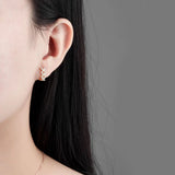 925 Silver Zircon Butterfly Flower Ear Ring