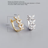 925 Silver Zircon Butterfly Flower Ear Ring