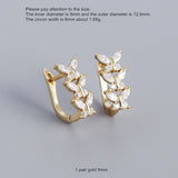 925 Silver Zircon Butterfly Flower Ear Ring