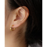 925 Silver Zircon Lines C Hoop Earrings