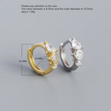 925 Silver Zircon Sun Flower Earring Geometric Style Drop Ear Bone