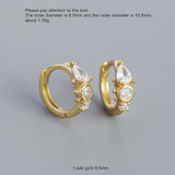 925 Silver Zircon Sun Flower Earring Geometric Style Drop Ear Bone