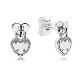 925 Silver Love Locks White&Purple Orchid Earrings