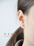 925 Silver Flower Ear Studs 14K Plated Crystal Wedding Jewelry Accessories