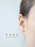 925 Silver Heart Stud Earrings Crystal Party Jewelry