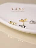 925 Silver Heart Stud Earrings Crystal Party Jewelry