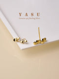 925 Silver Heart Stud Earrings Crystal Party Jewelry