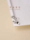 925 Silver Heart Stud Earrings Crystal Party Jewelry