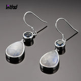 925 Silver Moonstone Zircon Earrings Wedding Jewelry
