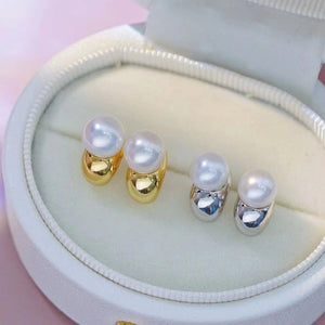 925 Sterling Silver Earrings Base for 7-8mm Pearls