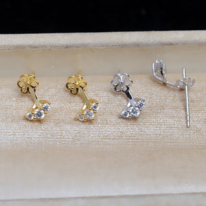 925 Sterling Silver Earrings Base for 8-10mm Pearls
