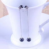 925 Silver Earrings Red Balls Tassel Chain Ear Line Stud Earrings S-E58