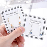 925 Silver CZ Turkey Evil Eye Stud Earrings Rose Jewelry