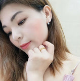 925 Silver CZ Turkey Evil Eye Stud Earrings Rose Jewelry