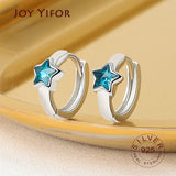 925 Silver Stones Stars Earrings Vintage Retro Party Accessory