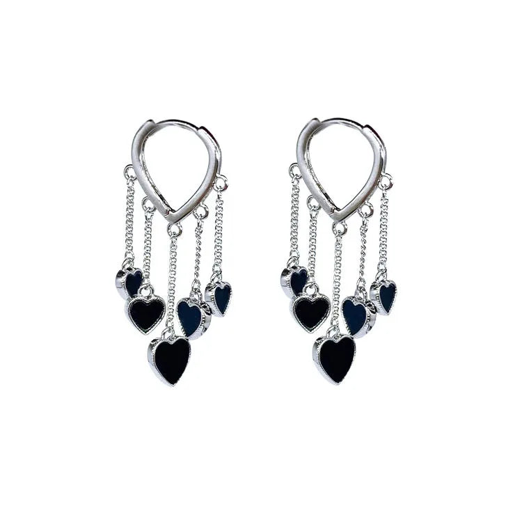 925 Silver Heart Earrings Vintage Retro Party Accessories
