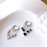 925 Silver Heart Earrings Vintage Retro Party Accessories