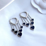925 Silver Heart Earrings Vintage Retro Party Accessories