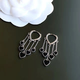 925 Silver Heart Earrings Vintage Retro Party Accessories
