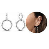925 Silver Earrings Heart Feather Moon Drop Earrings