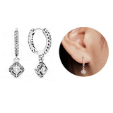 925 Silver Earrings Heart Feather Moon Drop Earrings