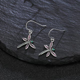 925 Silver Dragonfly Drop Earrings for Women Party Ear Jewelry