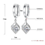 925 Silver CZ Earrings, Engagement Jewelry Women