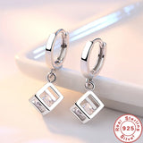 925 Silver CZ Earrings, Engagement Jewelry Women