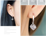 925 Silver CZ Earrings, Engagement Jewelry Women