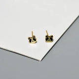 925 Silver Panda Bee Daisy Earrings Asymmetrical Star Moon Dinosaur Jewelry