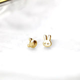 925 Silver Panda Bee Daisy Earrings Asymmetrical Star Moon Dinosaur Jewelry