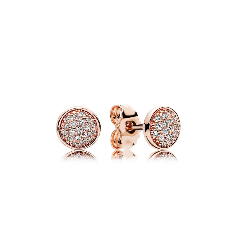925 Silver DIY Rose Tiara Crystal Earrings for Women