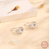 925 Silver Round Zircon Earrings Women's Jewelry Gift
