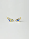 925 Sterling Silver Enamel Butterfly Wing Ear Studs 14k Plated Jewelry