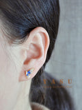925 Sterling Silver Enamel Butterfly Wing Ear Studs 14k Plated Jewelry