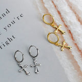 925 Silver Cross Earrings Unisex Jewelry