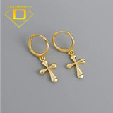 925 Silver Cross Earrings Unisex Jewelry