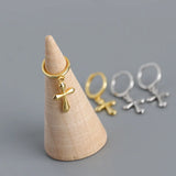 925 Silver Cross Earrings Unisex Jewelry