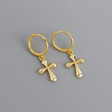 925 Silver Cross Earrings Unisex Jewelry