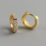 925 Silver Double Row Zircon Ear Ring Wild Female Jewelry