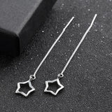 925 Silver Hollow Stars Earrings Unique