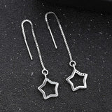 925 Silver Hollow Stars Earrings Unique
