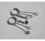 925 Silver Stars Tassel Long Drop Earrings for Women