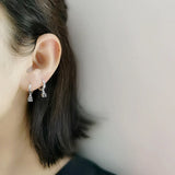 925 Silver Stars Tassel Long Drop Earrings for Women
