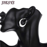 925 Silver Hoop Earrings Women Crescent Engagement Jewelry