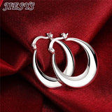 925 Silver Hoop Earrings Women Crescent Engagement Jewelry