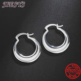 925 Silver Hoop Earrings Women Crescent Engagement Jewelry