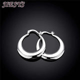925 Silver Hoop Earrings Women Crescent Engagement Jewelry
